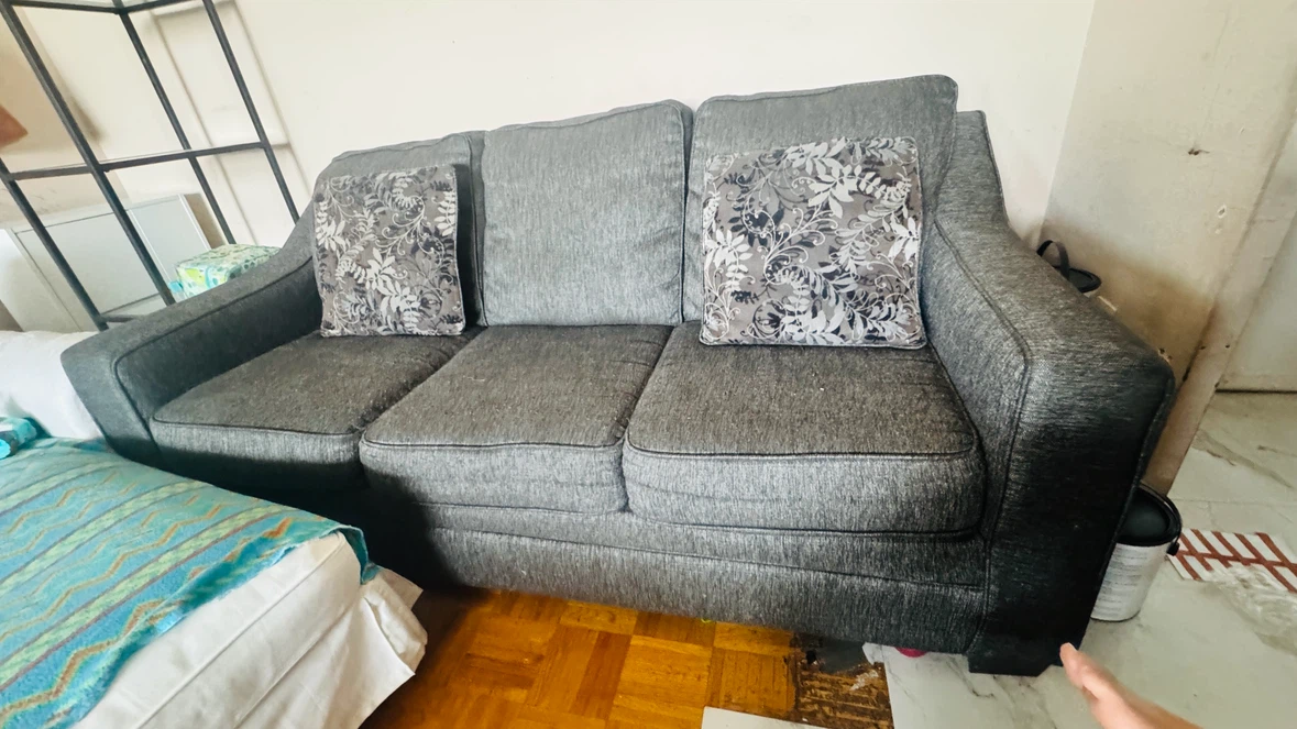 Comfortable Fabric Sofa with Accent Pillows - photo 3