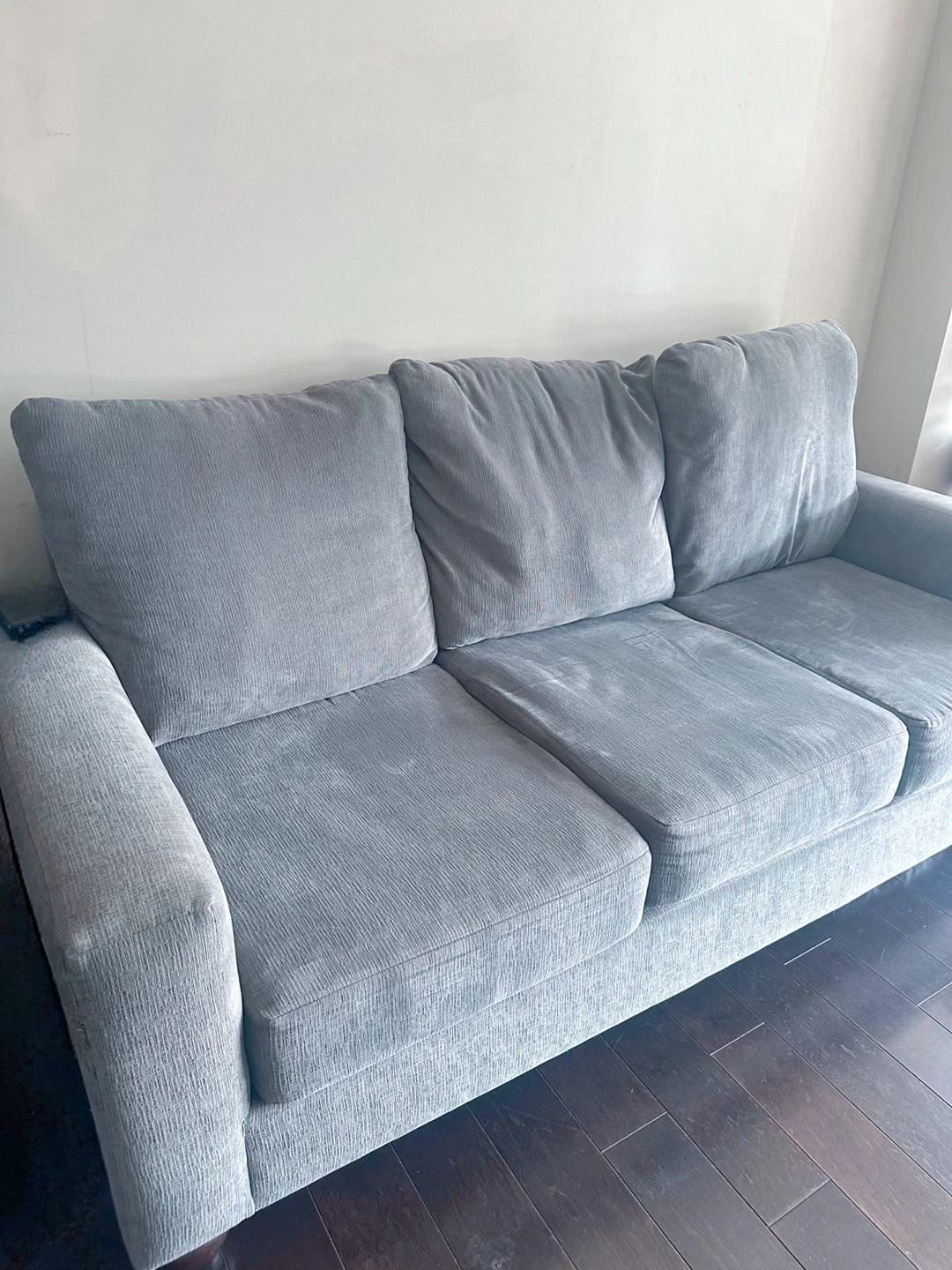 Grey Sofa with Throw Pillows