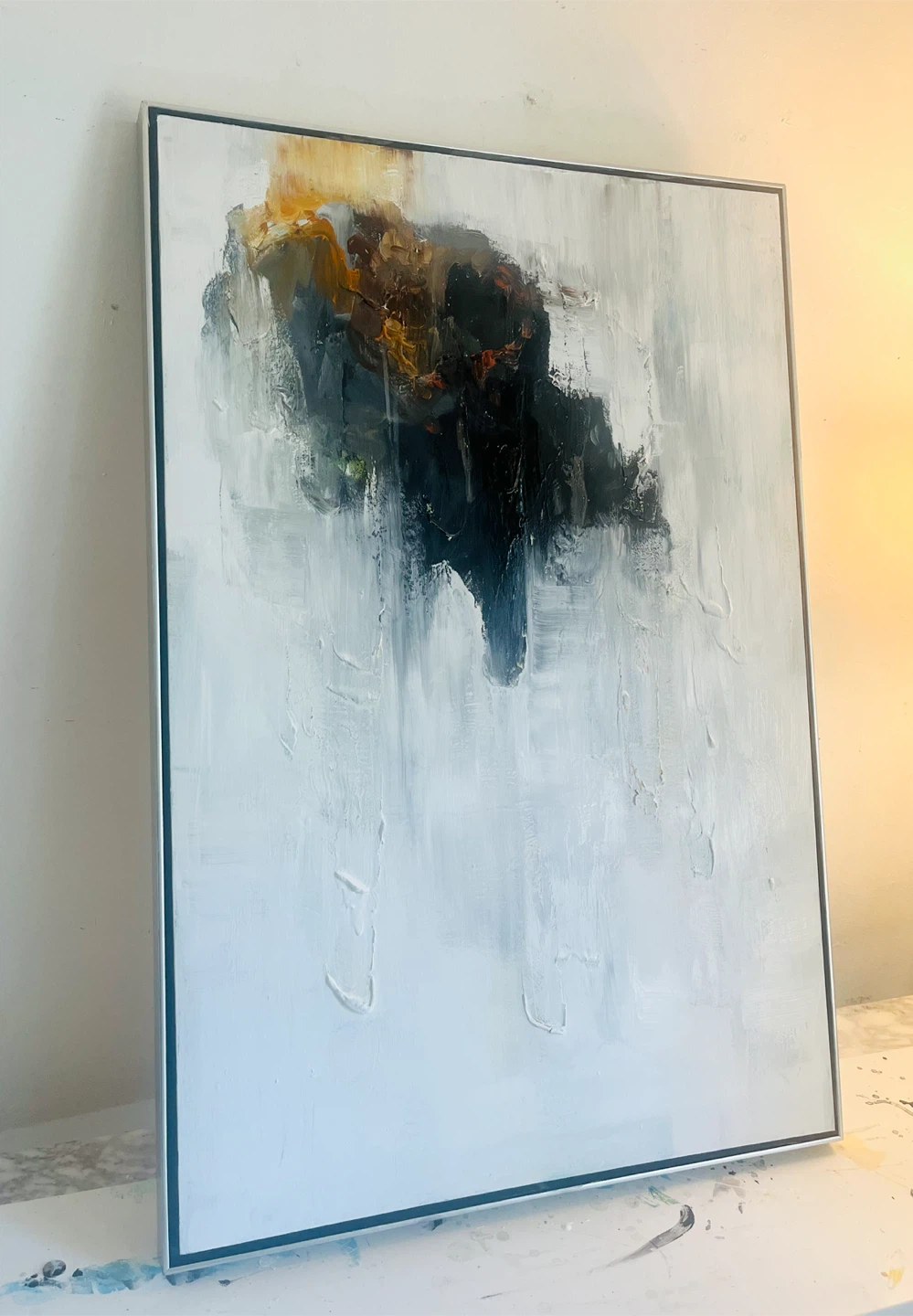 Original Abstract Oil - 25x37” Framed - photo 3