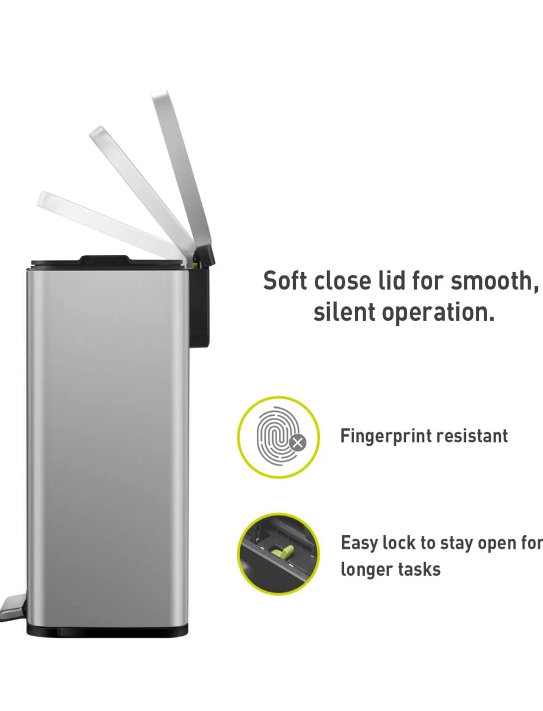 Sleek Stainless Steel Trash Can (EKO Brand) - photo 5