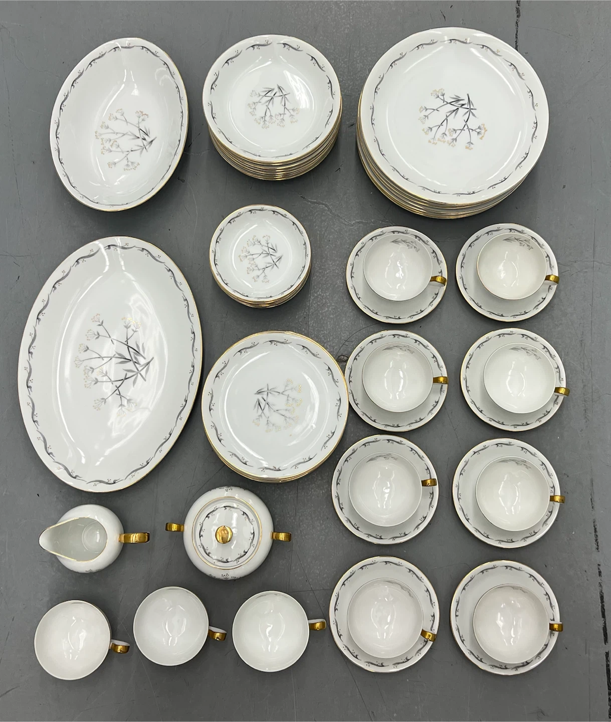 55pc Seyei Empress China Debutante 507 Dinnerware Set - photo 2