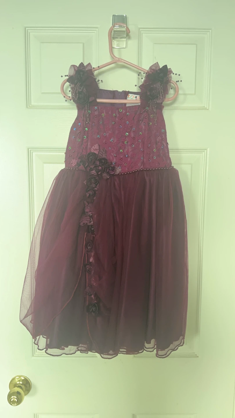 Girls Thy Thy Burgundy Dress