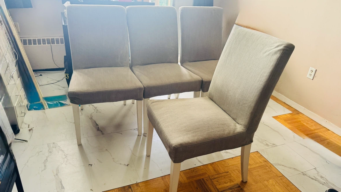 🪑 Set of 4 Modern Upholstered Dining Chairs – $120 OBO