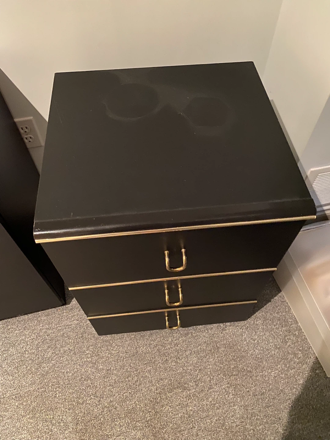 Black dresser with gold trim - photo 2