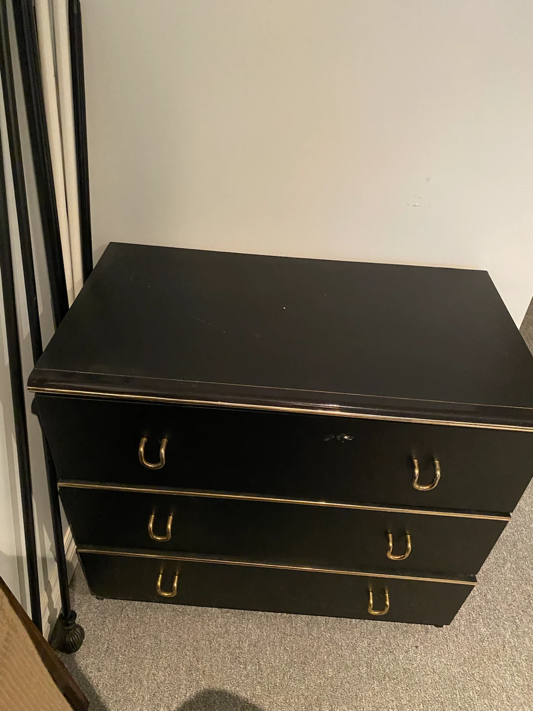 Black dresser with gold trim - photo 3