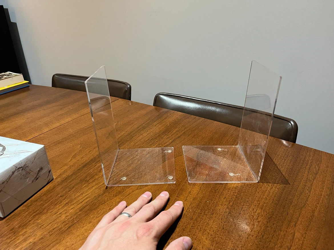 Clear Acrylic Bookends (Pair)