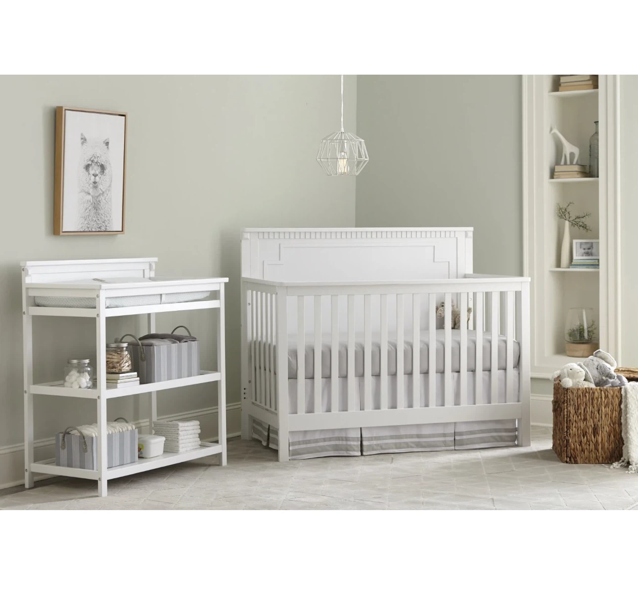 Emery Convertible Panel Crib - White - photo 2