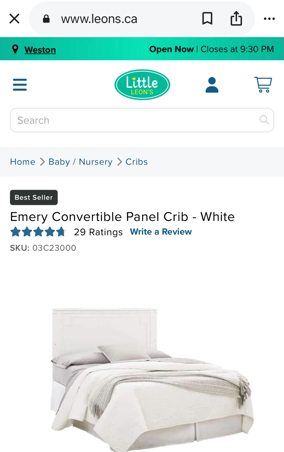 Emery Convertible Panel Crib - White - photo 5