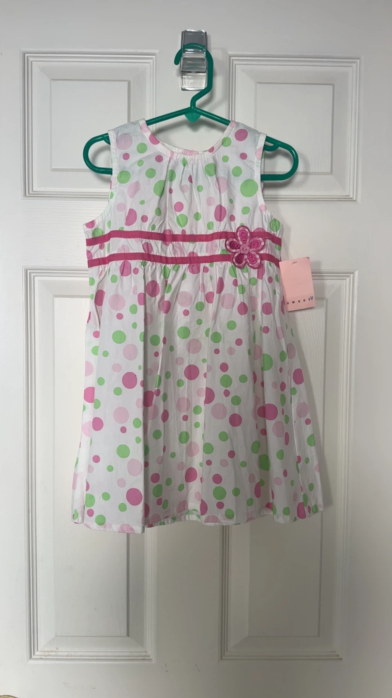 Pink & Green sweet Polka Dot Dress