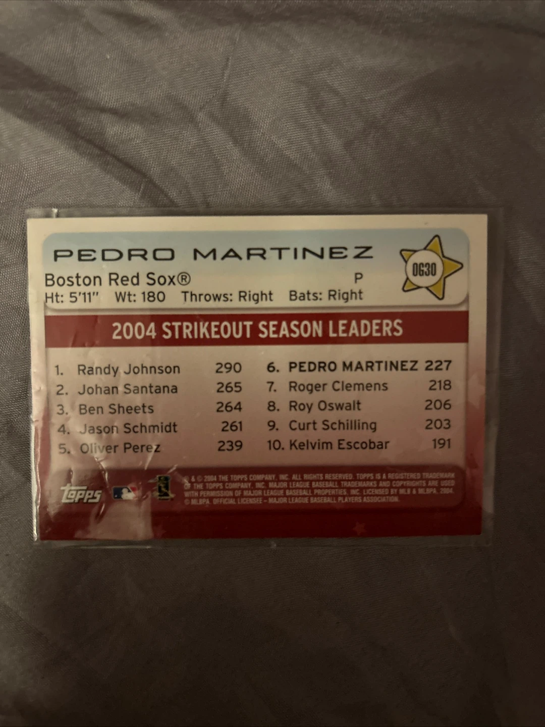 2004 Topps Pedro Martinez Baseball Card - photo 2