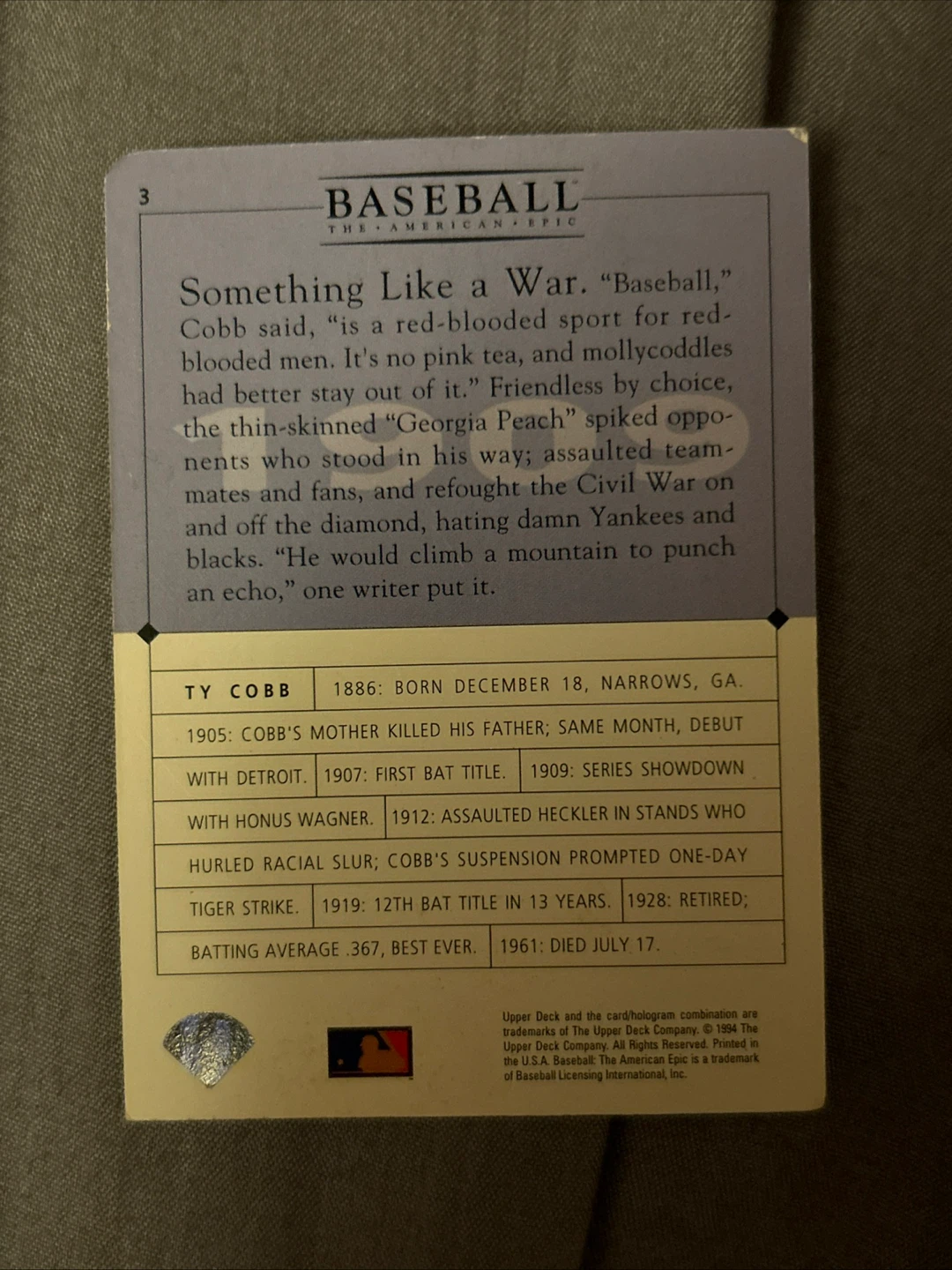 1909 Ty Cobb Baseball Card - photo 2
