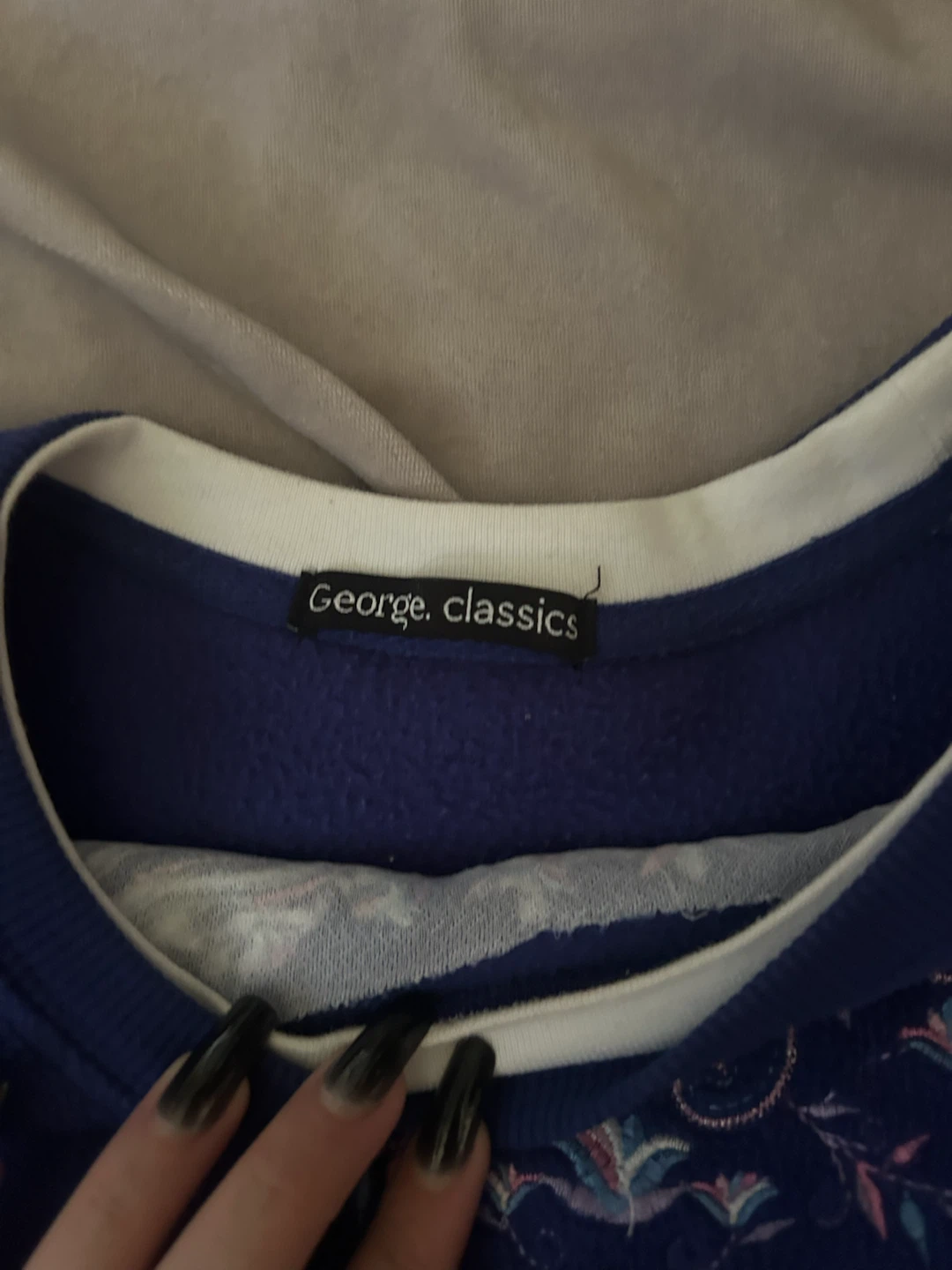 George Classics Blue Fleece Pullover with Paisley Embroidery - photo 3