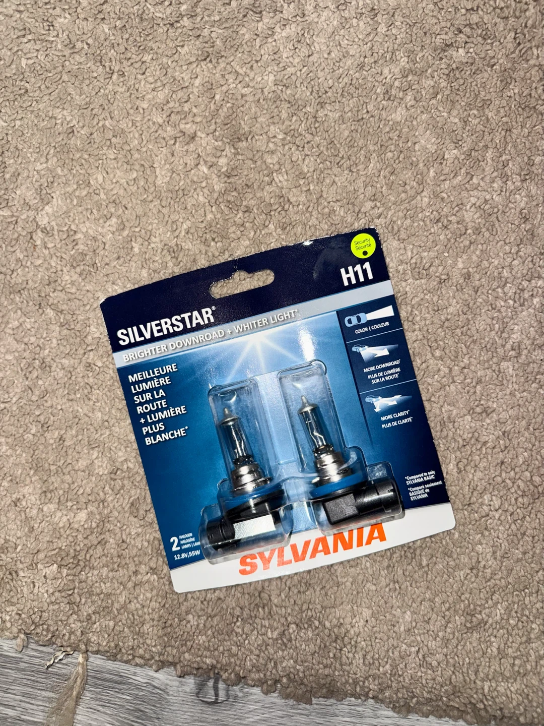 Sylvania Silverstar H11 Halogen Headlight Bulbs (2 Pack)