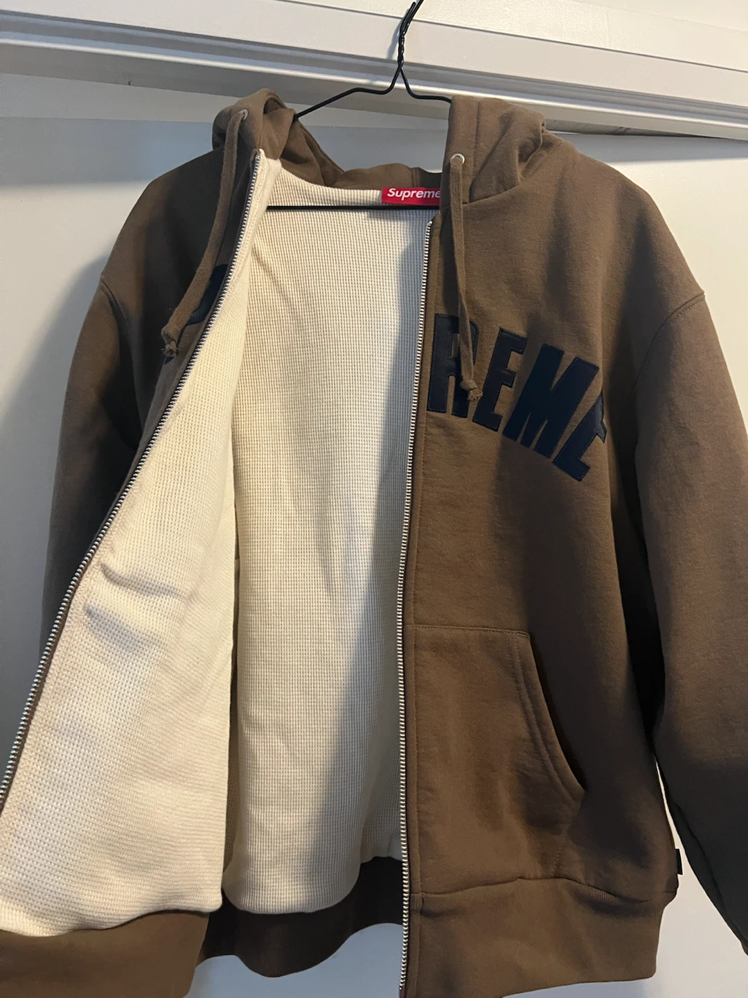 Supreme Zip-Up Hoodie Brown - photo 2