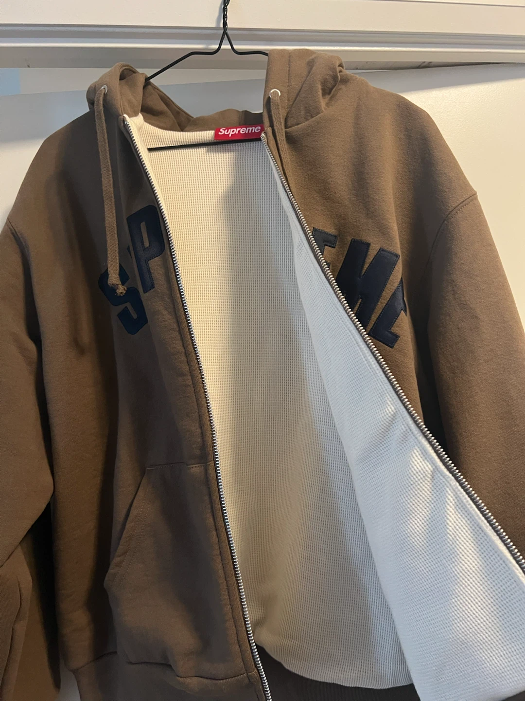 Supreme Zip-Up Hoodie Brown - photo 3