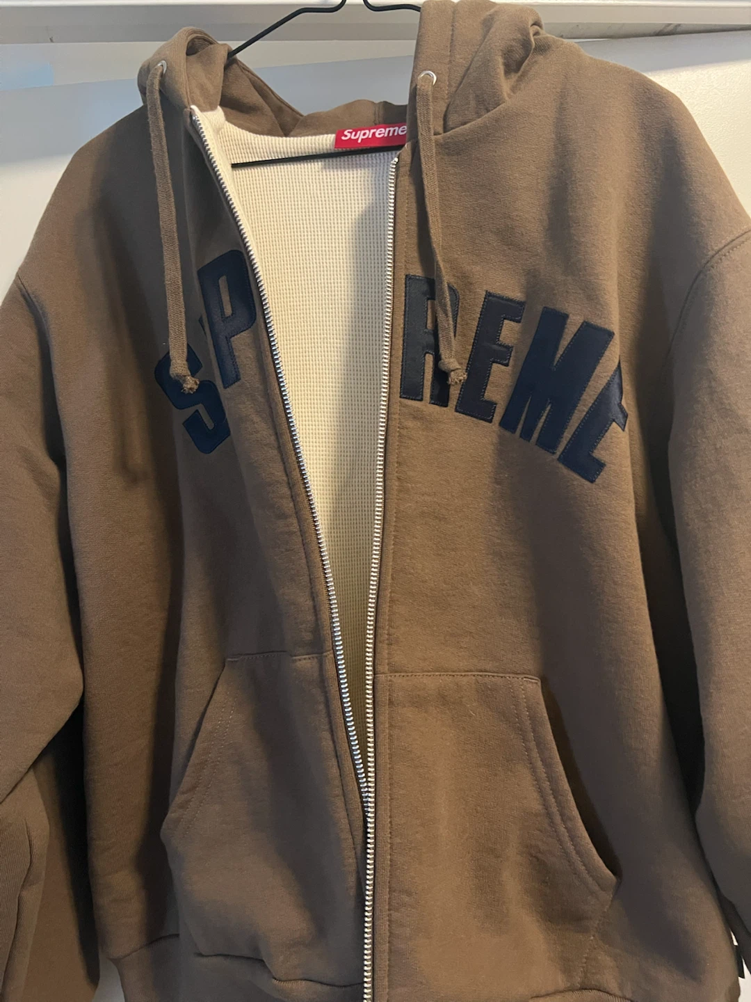 Supreme Zip-Up Hoodie Brown - photo 4