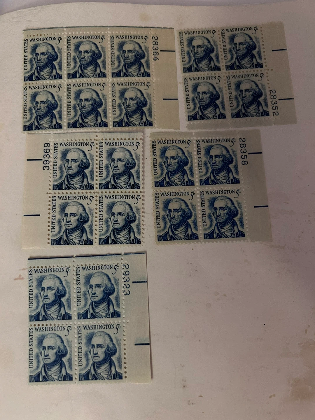 United States Washington 5 Cent Stamps