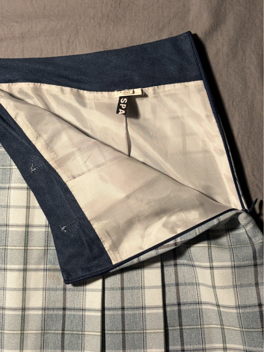 SPA Jeans Plaid Pleated Mini Skirt with Buckle Detail - photo 5
