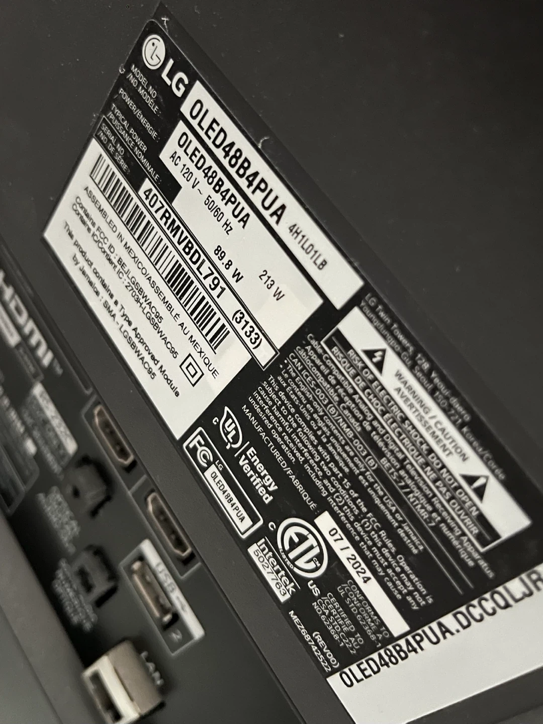 LG smart TV 48-inch B4 Series OLED 4K (2024) - photo 2
