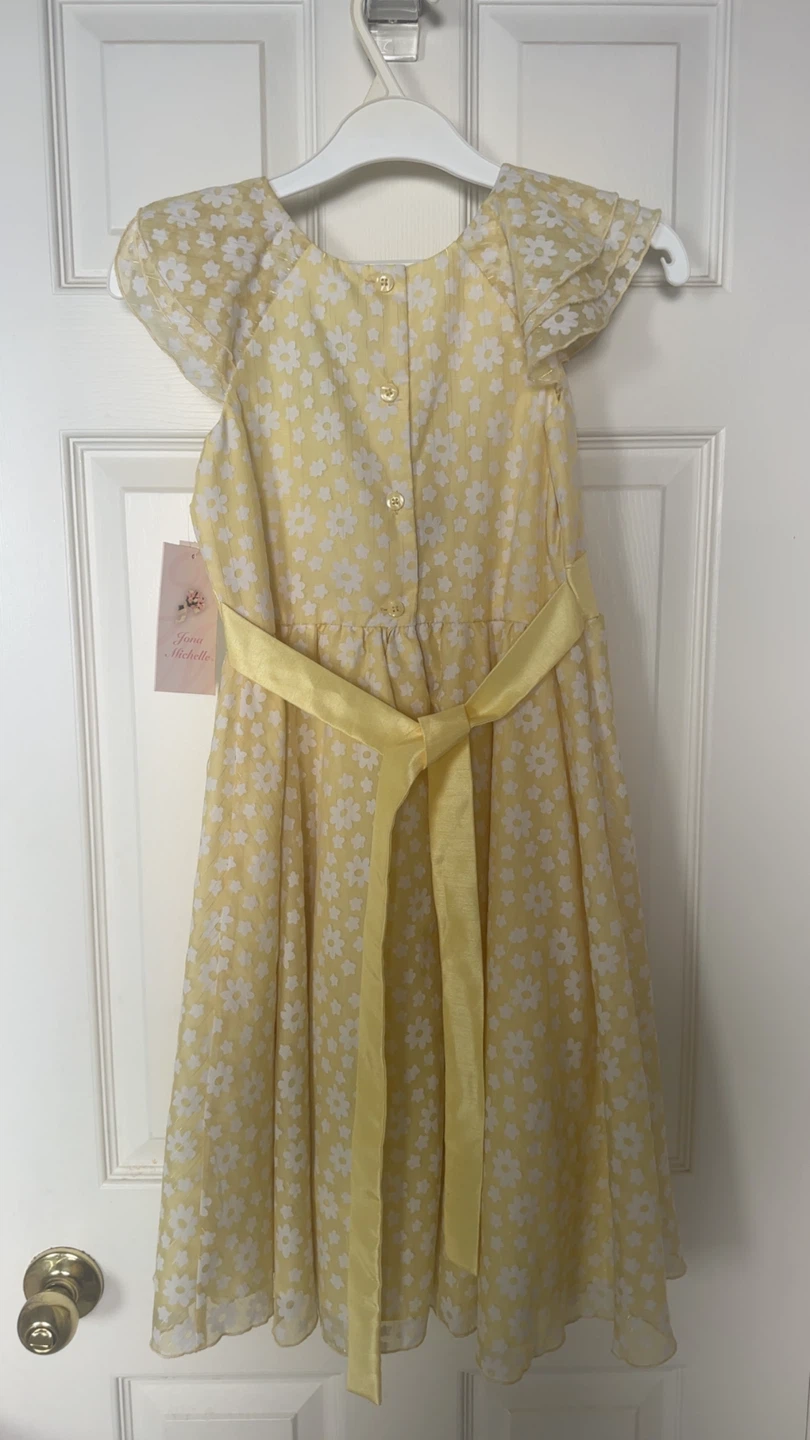 Girls Yellow Daisy Print Dress - photo 2