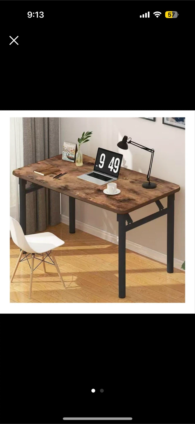 Folding Desk with Wood Grain Finish - 47.2" L x 19.6" W