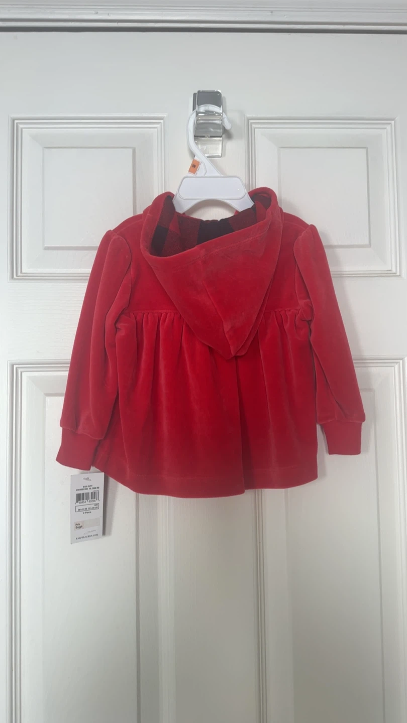 Ralph Lauren Red Velour Tracksuit Set - photo 2
