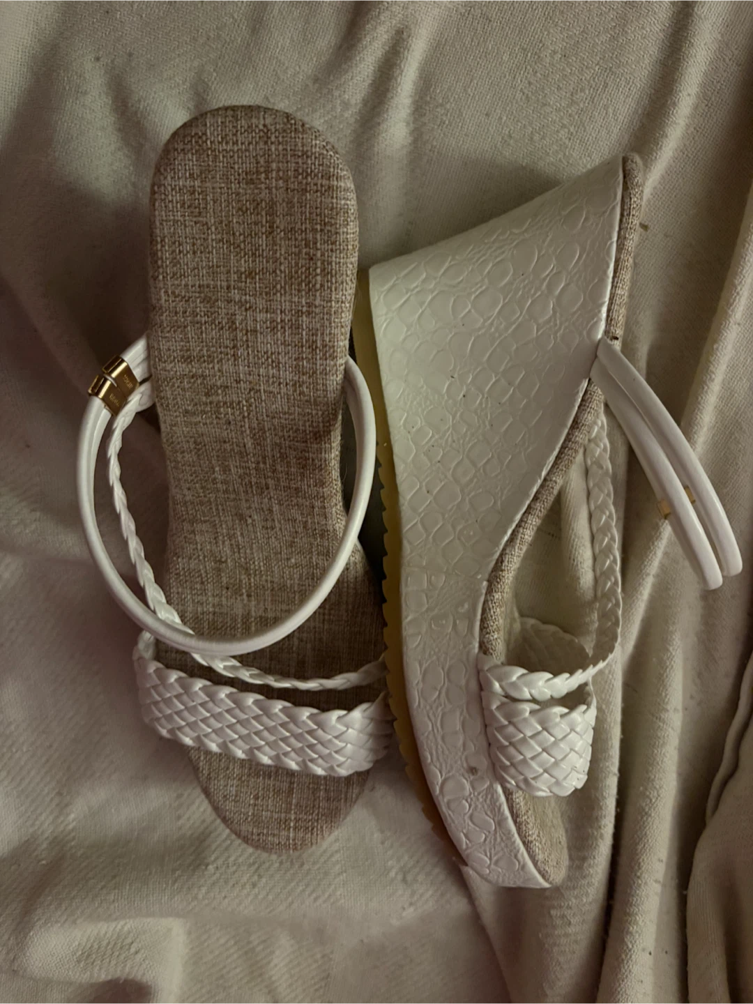 White Wedge Sandals