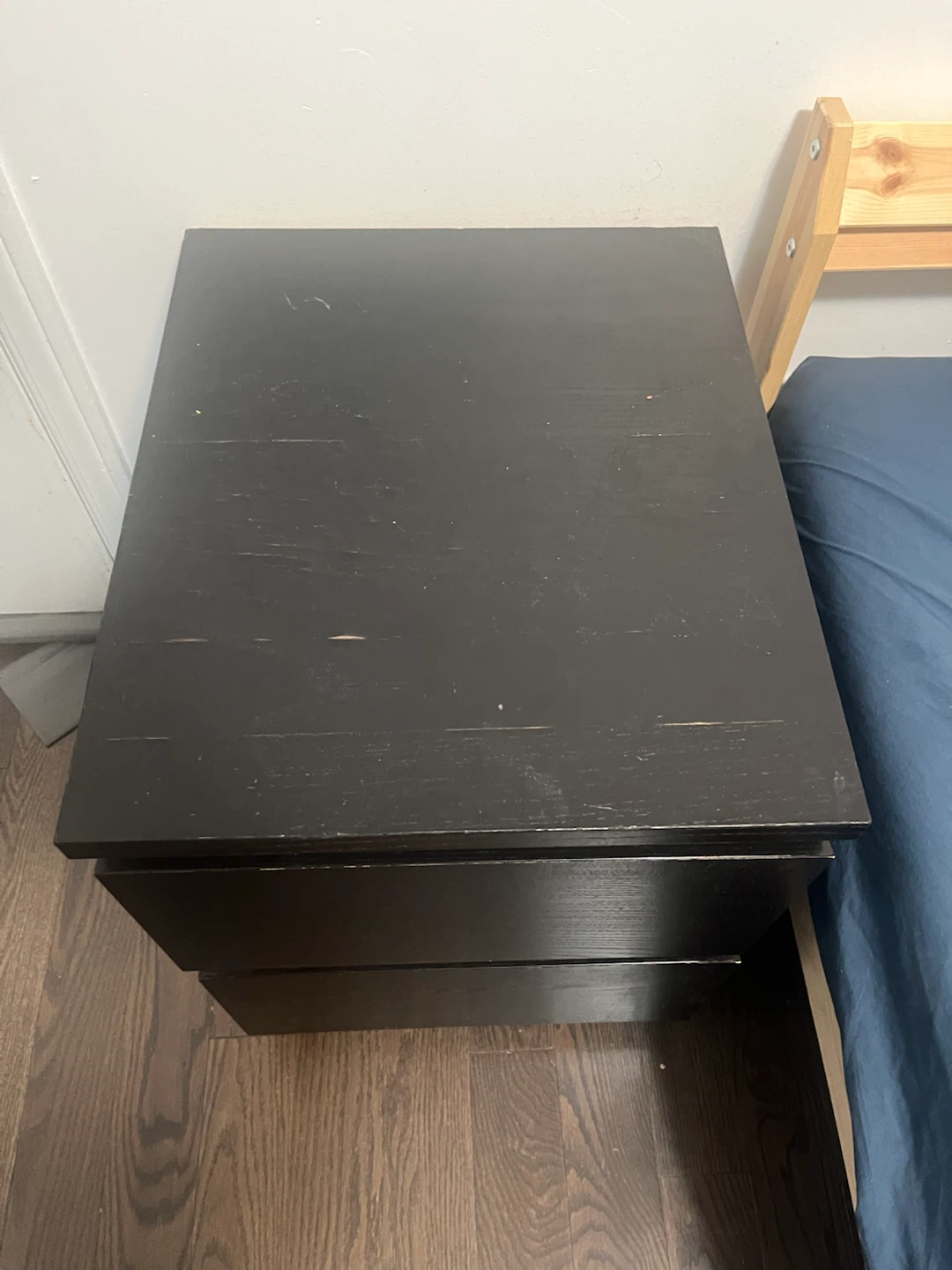 Black 2-Drawer Nightstand - photo 2