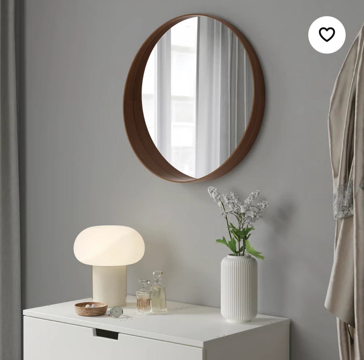 IKEA STOCKHOLM Round Mirror – Walnut Veneer, 60 cm