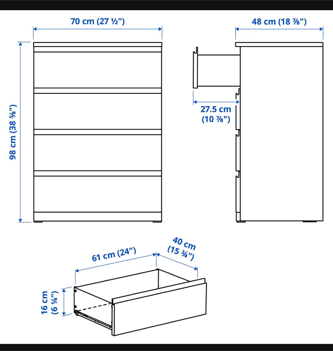 IKEA Storklinta Oak-Colored 4-drawer chest - photo 3