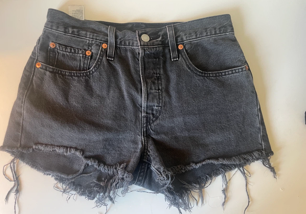 Levi's 501 Black Denim Cut-Off Shorts