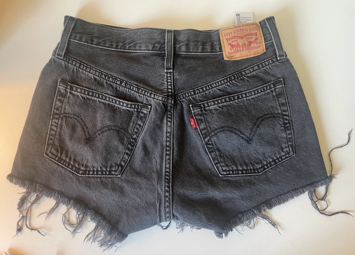 Levi's 501 Black Denim Cut-Off Shorts - photo 2