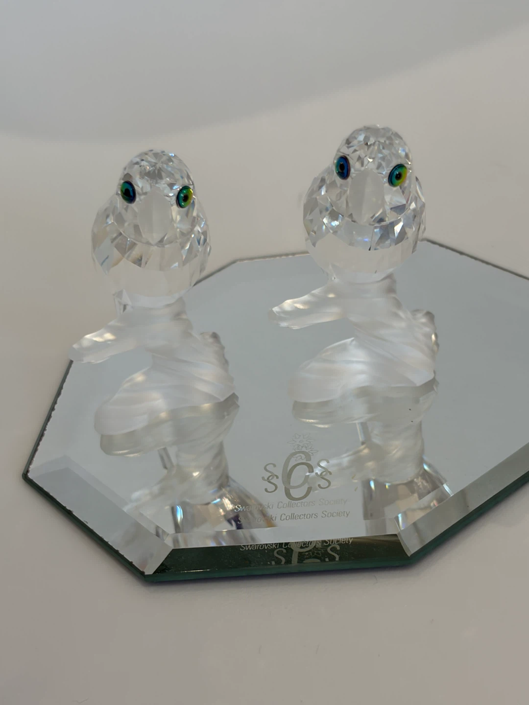 Swarovski Crystal SCS Pair of Budgies