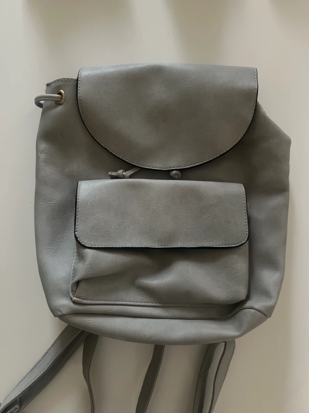 Grey Faux Leather Backpack - photo 2