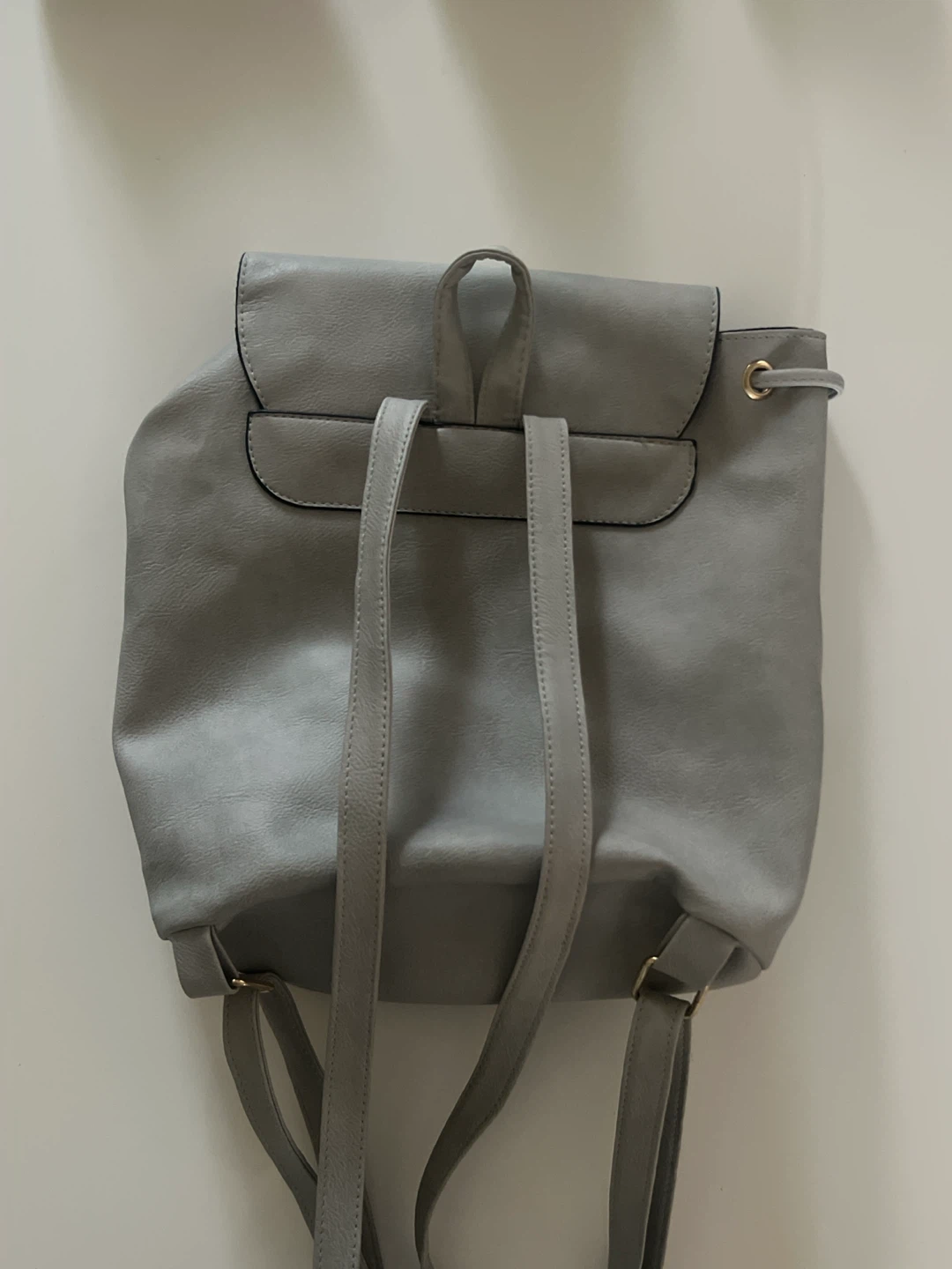 Grey Faux Leather Backpack - photo 3
