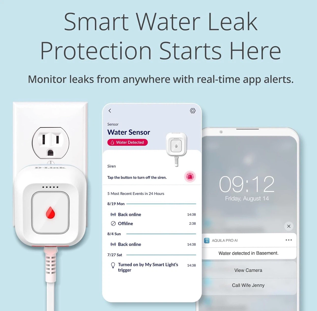 D-Link WiFi Water Leak Detector with 2 sensors - photo 2