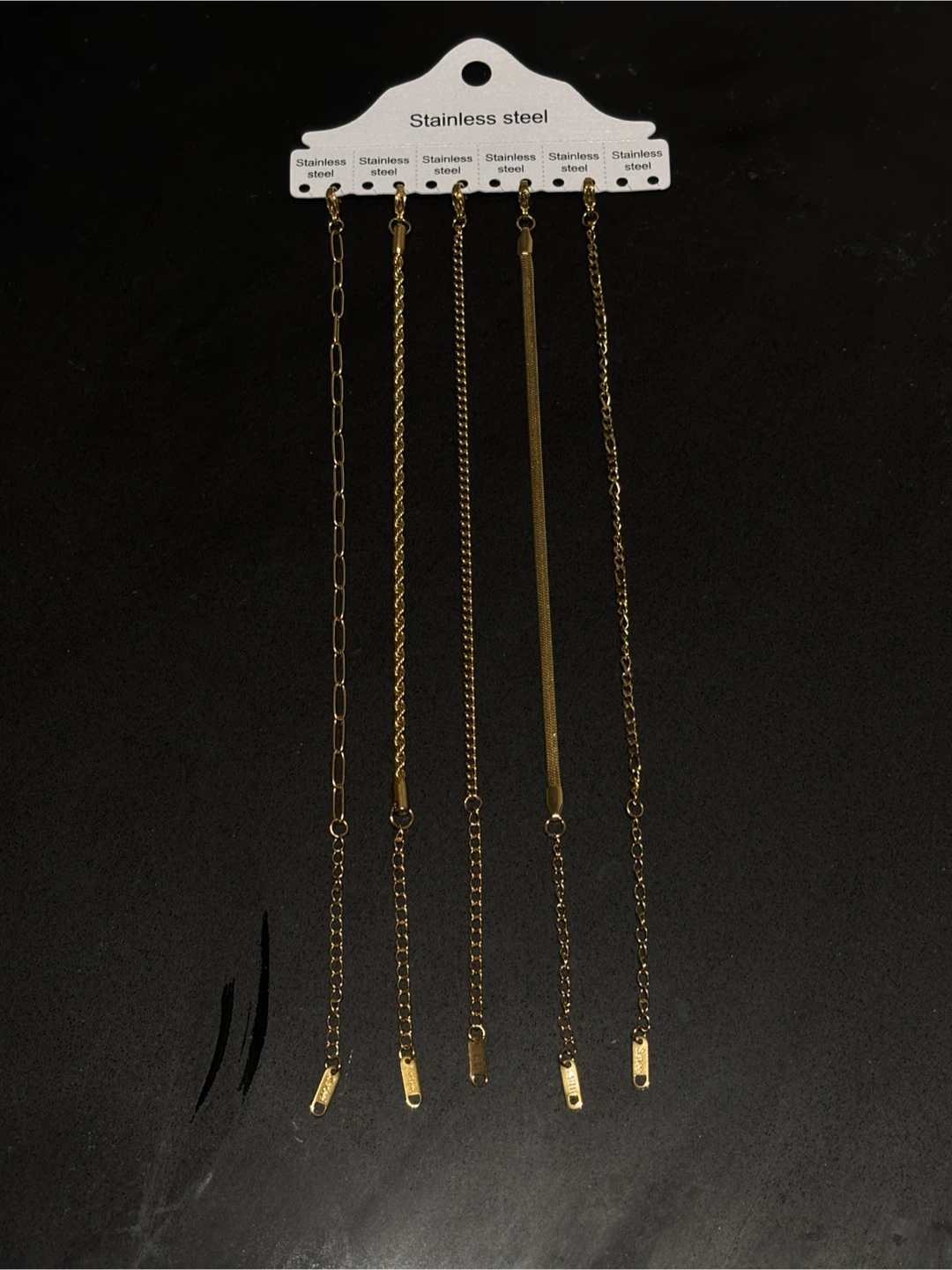 5 Piece Gold Chain Bracelet Set (Costume)