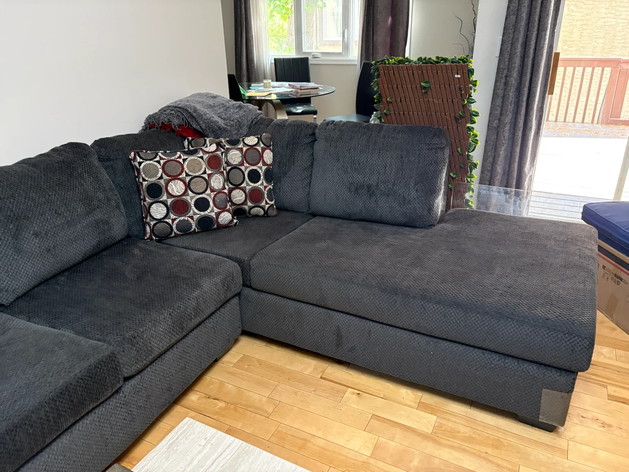 Dark Grey Sectional Couch with Chaise - photo 2