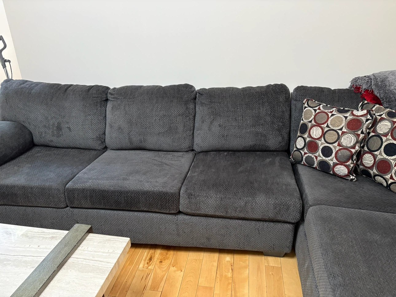 Dark Grey Sectional Couch with Chaise - photo 3