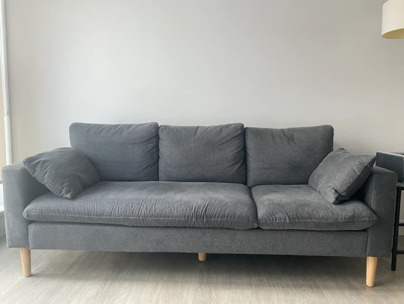 Dark Grey Sectional Sofa with Ottoman - photo 2