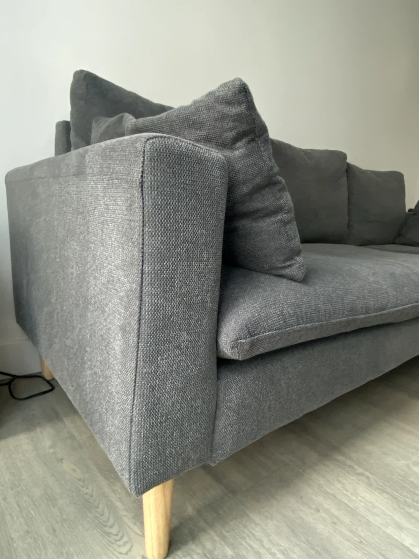 Dark Grey Sectional Sofa with Ottoman - photo 3