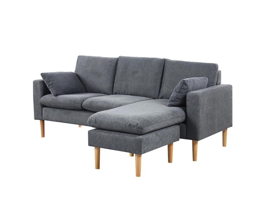 Dark Grey Sectional Sofa with Ottoman - photo 5