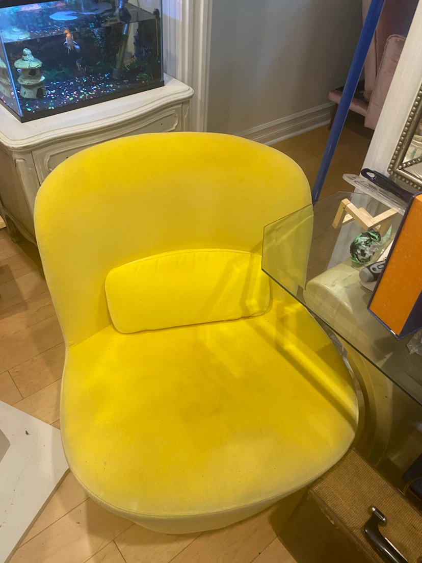 Yellow accent swivel chair