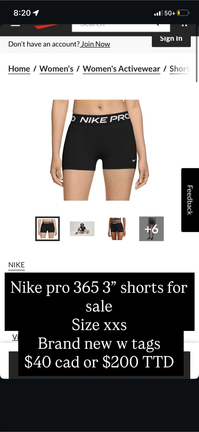 Nike pro 365 3” shorts