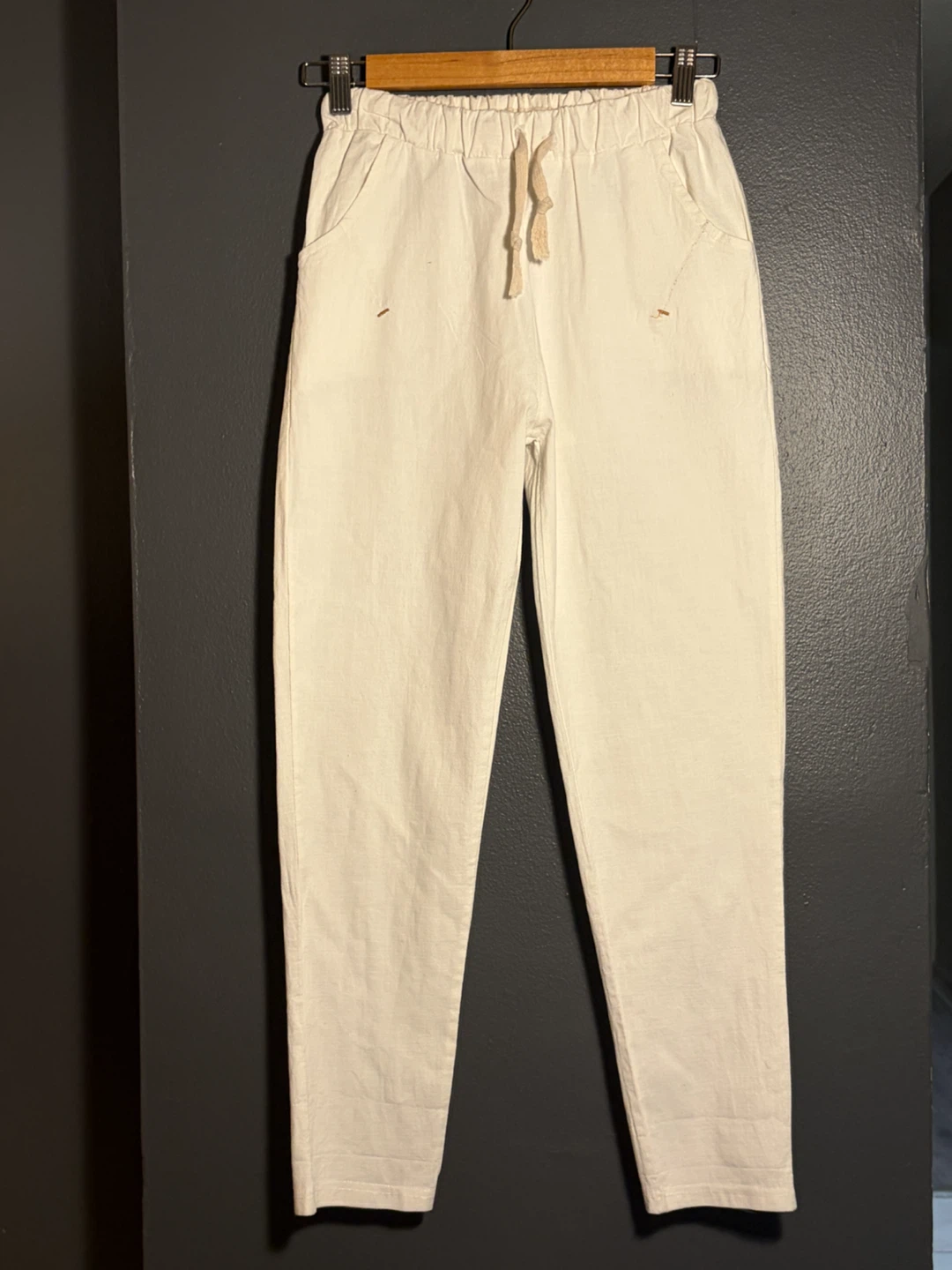 White Cotton Casual Summer Pants