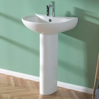 Miuara Vitreous China White Pedestal Sink
