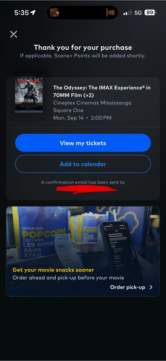 The Odyssey: The IMAX Experience 70MM Film Tickets (x2)