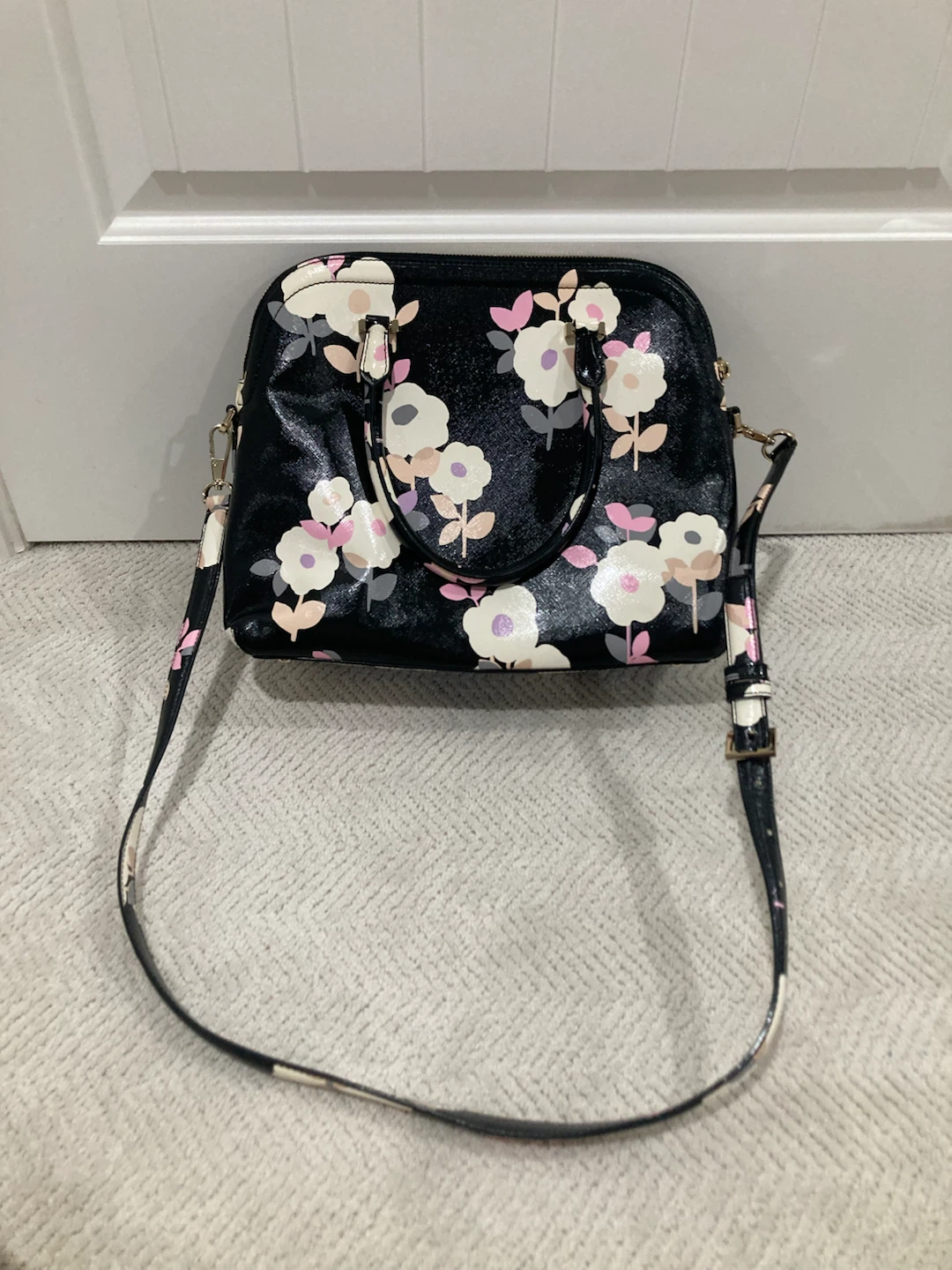Kate Spade New York Floral Satchel / Crossbody Bag with Dust Bag - photo 2