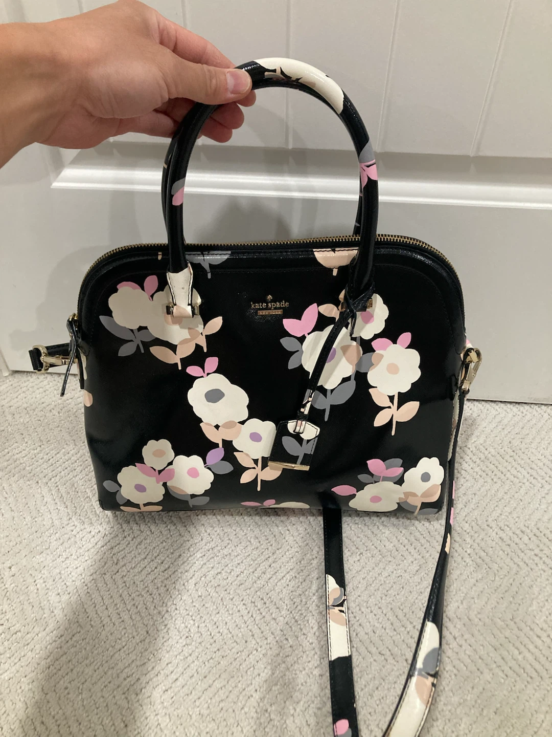 Kate Spade New York Floral Satchel / Crossbody Bag with Dust Bag - photo 3