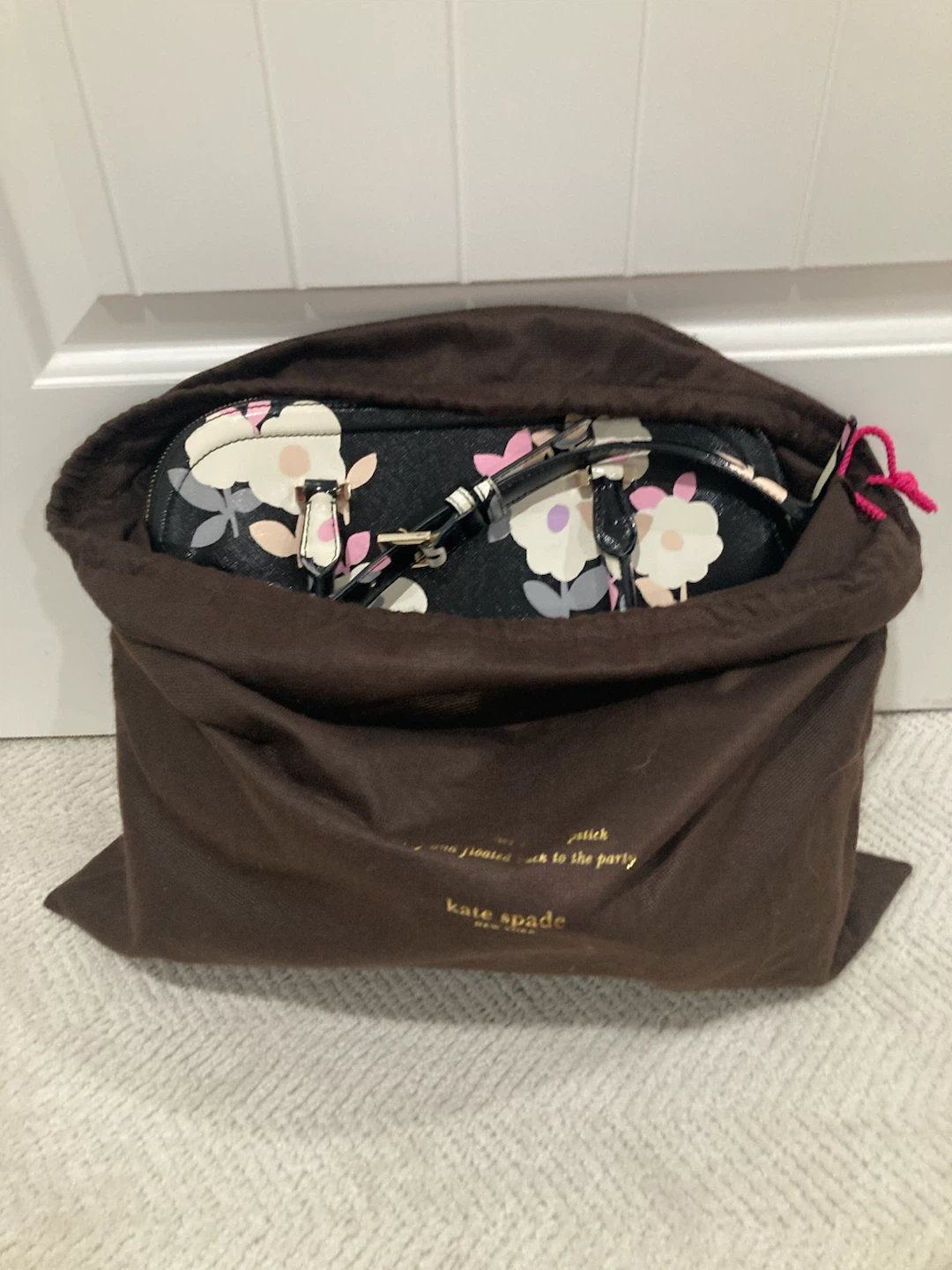 Kate Spade New York Floral Satchel / Crossbody Bag with Dust Bag - photo 5
